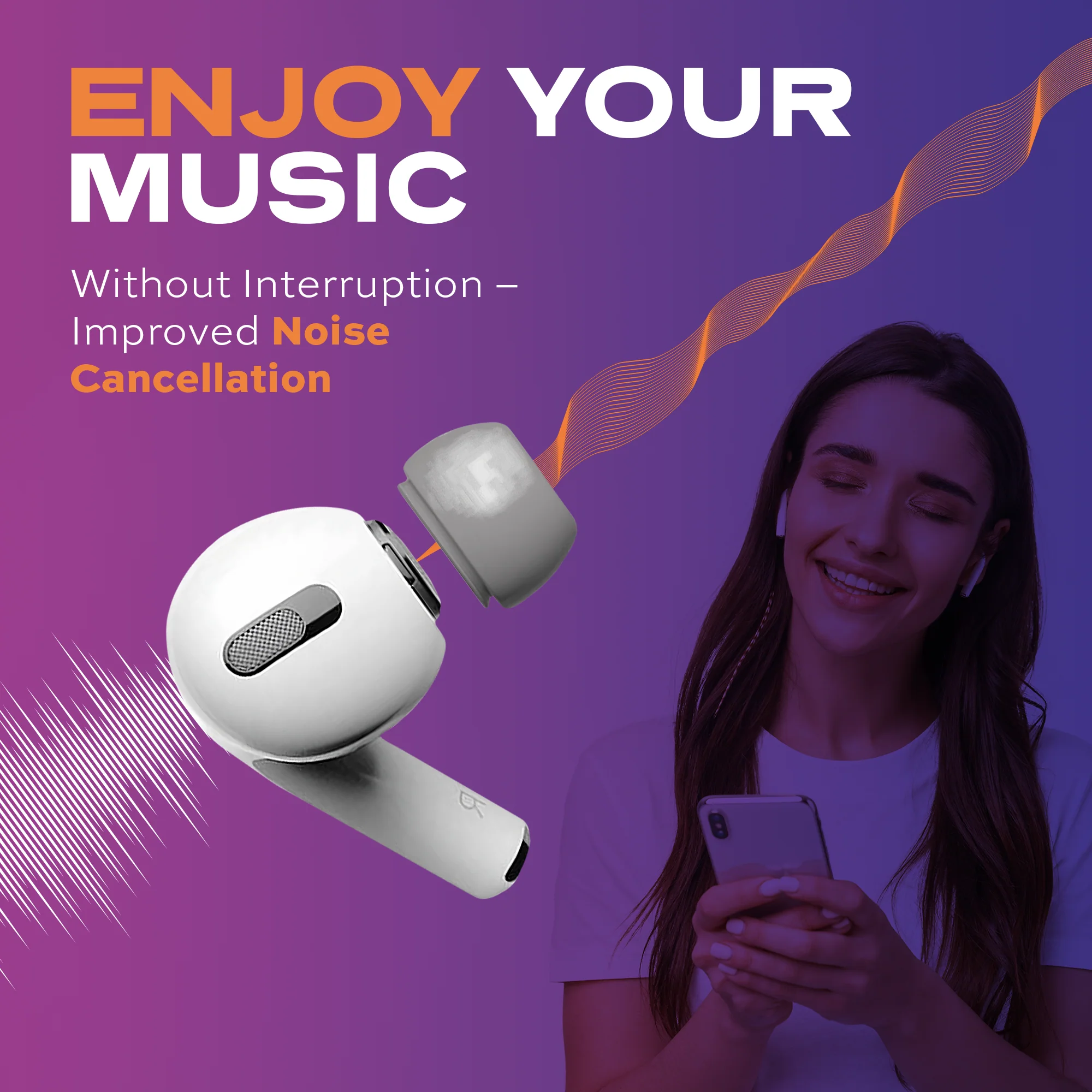 CloudBuds | Airpods Pro Tips | Memory Foam Ear Tip Replacement | 3 Sizes - Image 4