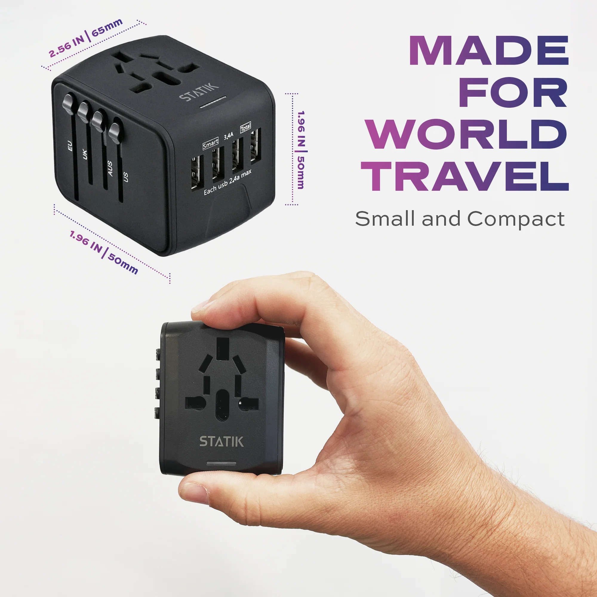 GloboCharge™ 12W | Universal Travel Adapter | Worldwide Power Plug Adapter - Image 4