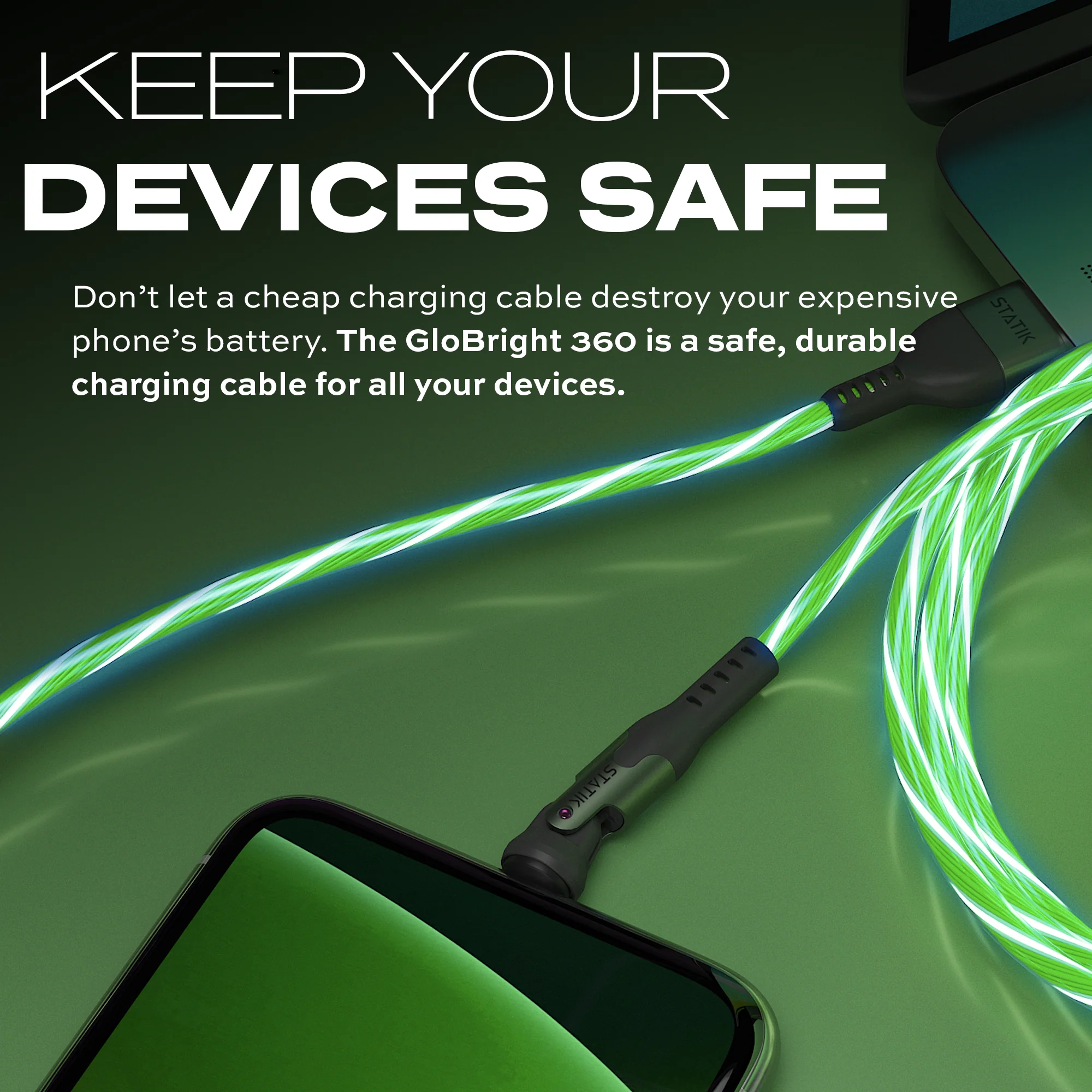 GloBright® 360 Green | Universal Magnetic Charge Cable - Image 6