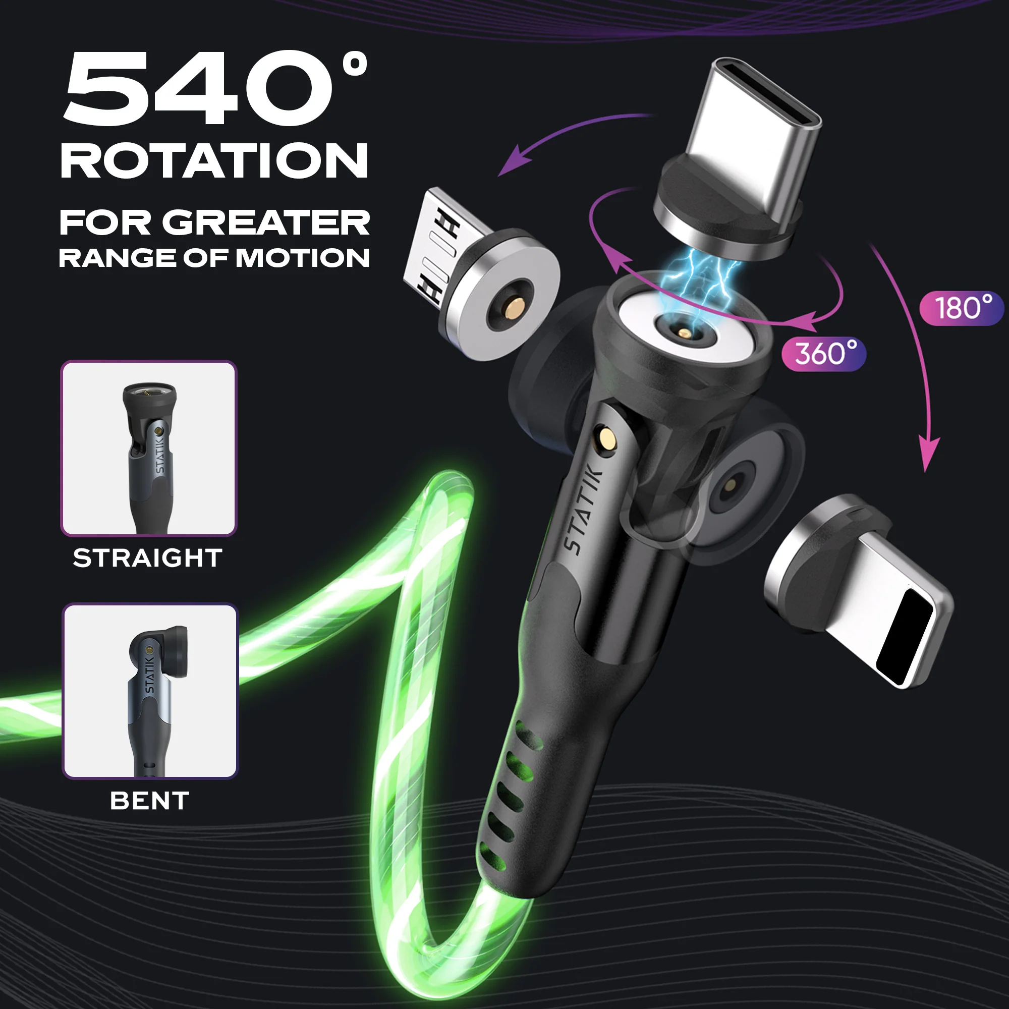 GloBright® 360 Green | Universal Magnetic Charge Cable - Image 8