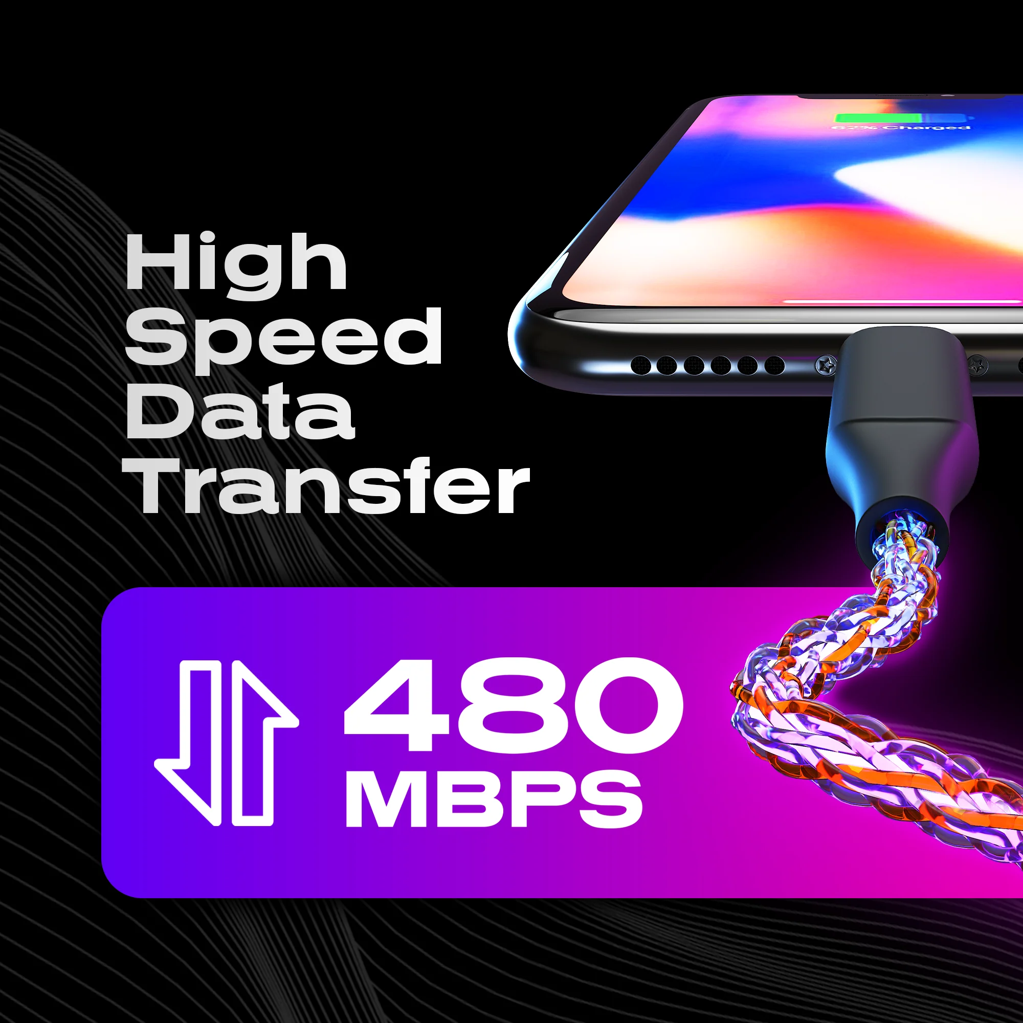 GloBright® USB-C | Braided LED Cable | 100W BlitzCharge - Image 7