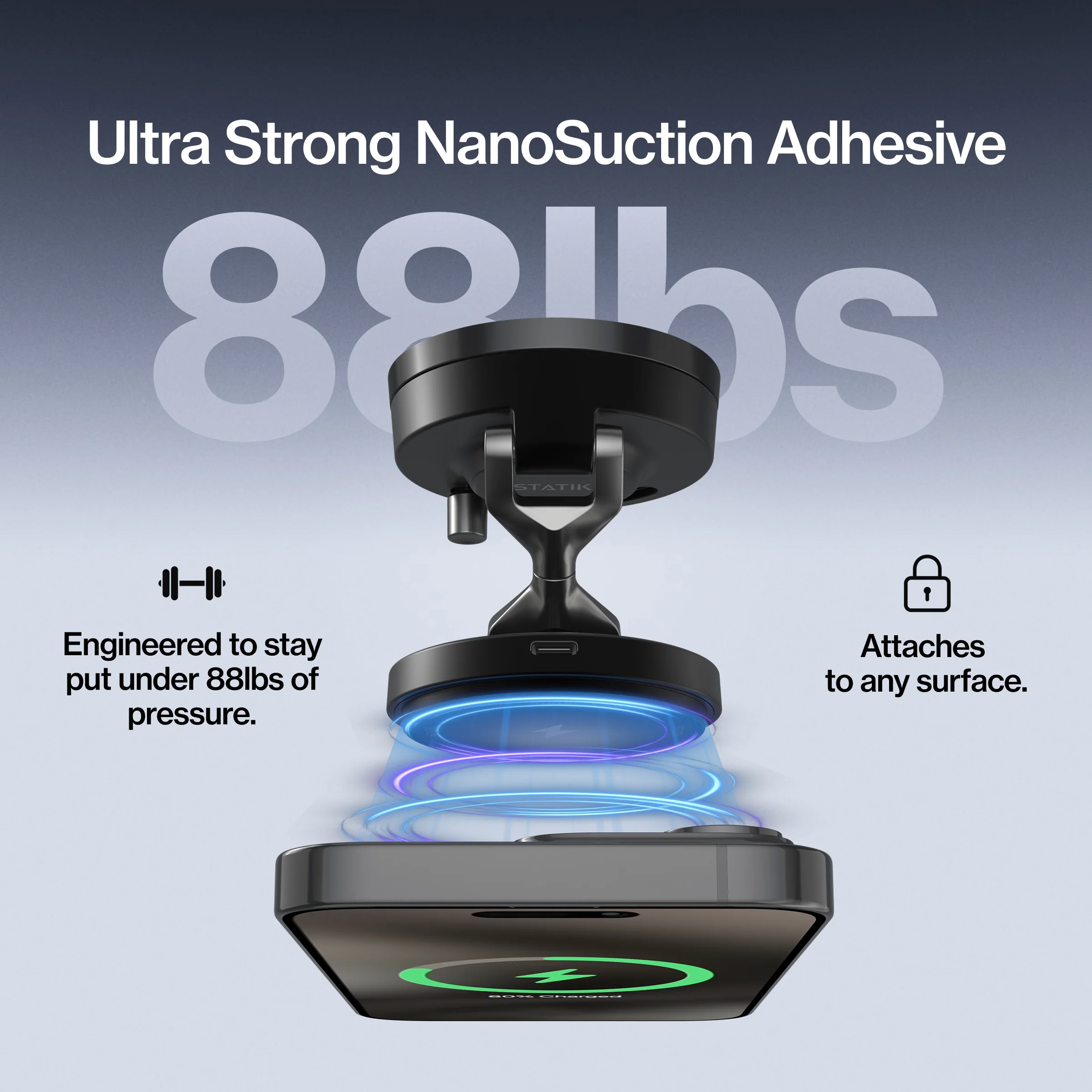 HyperMount Pro | 15W Wireless Charging Nano-Vacuum Mount - Image 4