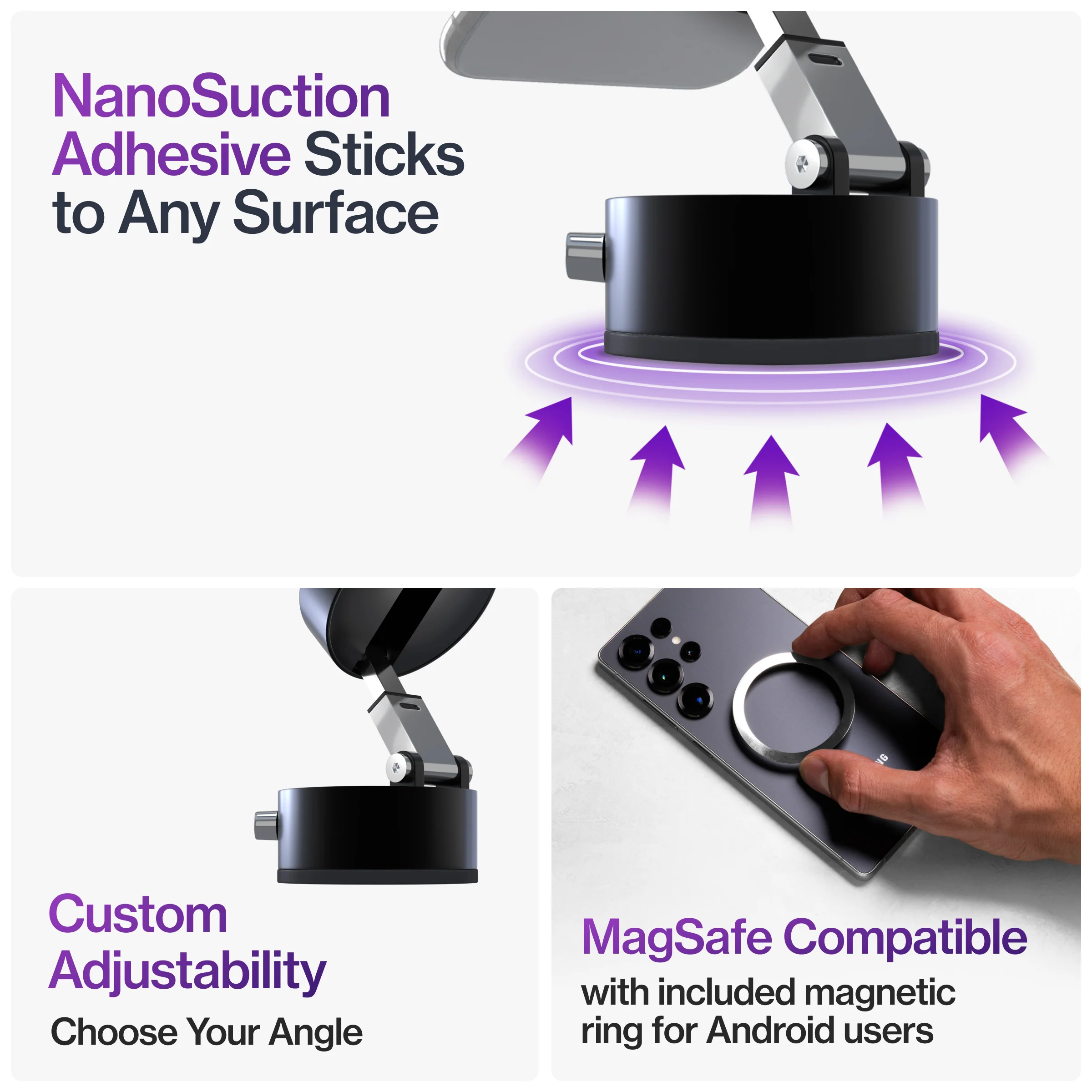 HyperMount (Gen 2) | Vacuum Car Mount | Compatible with All Smart Phones | iPhone or Android - Image 4