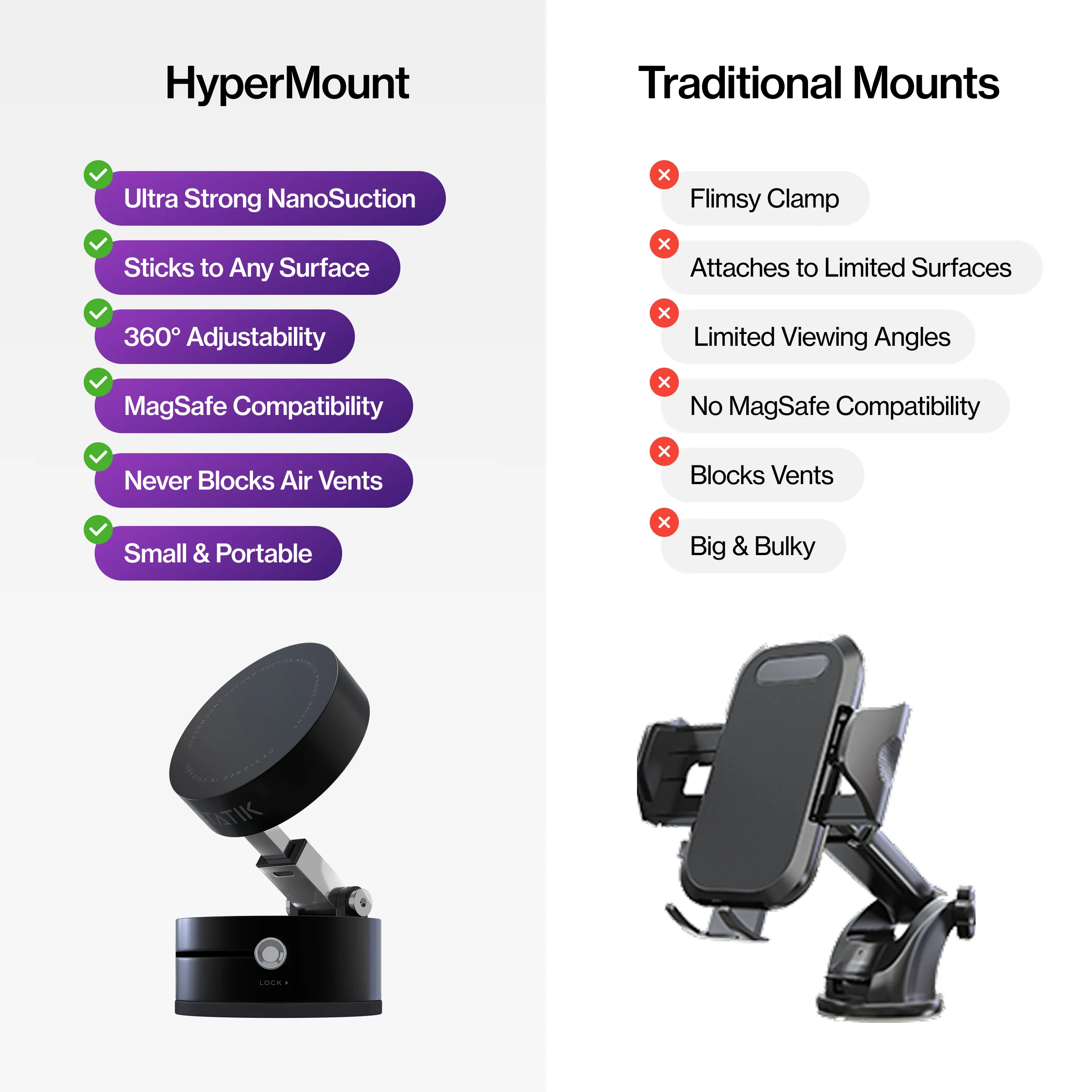 HyperMount (Gen 2) | Vacuum Car Mount | Compatible with All Smart Phones | iPhone or Android - Image 8