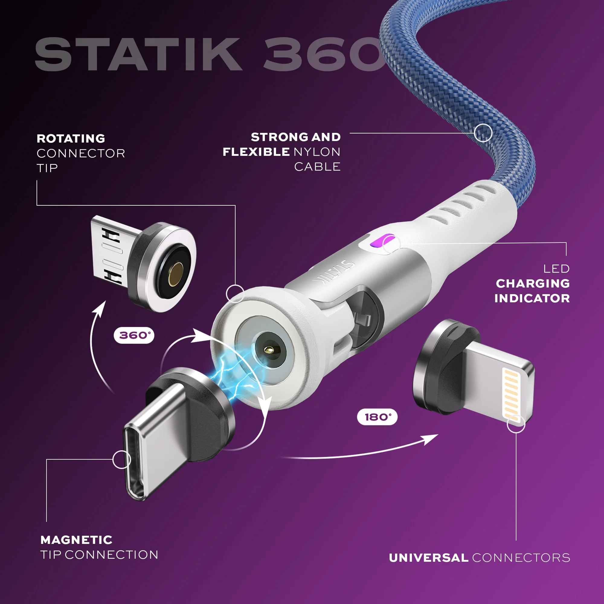 Statik® 360 | Universal Magnetic Charge Cable - Image 13