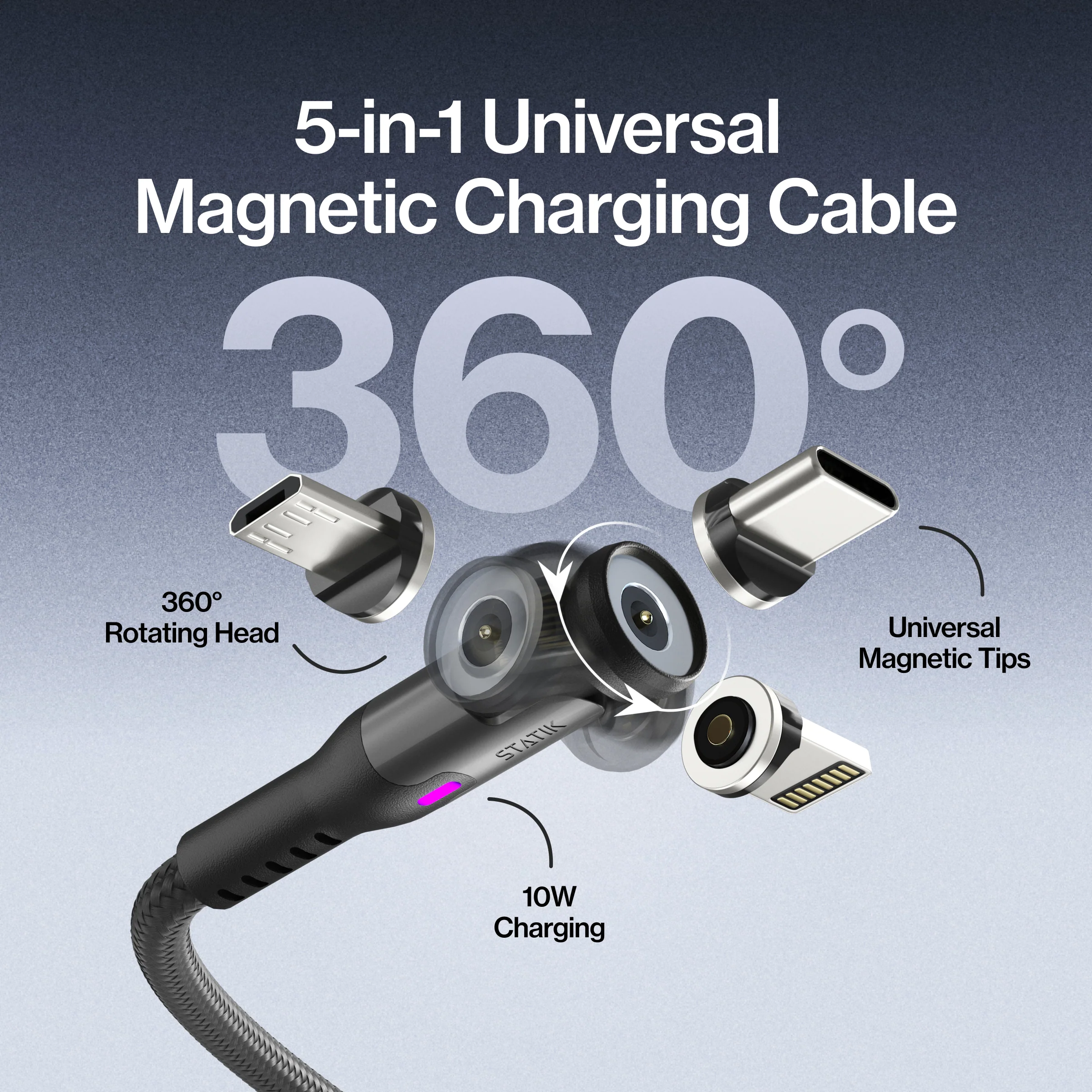 Statik® 360 | Universal Magnetic Charge Cable - Image 3