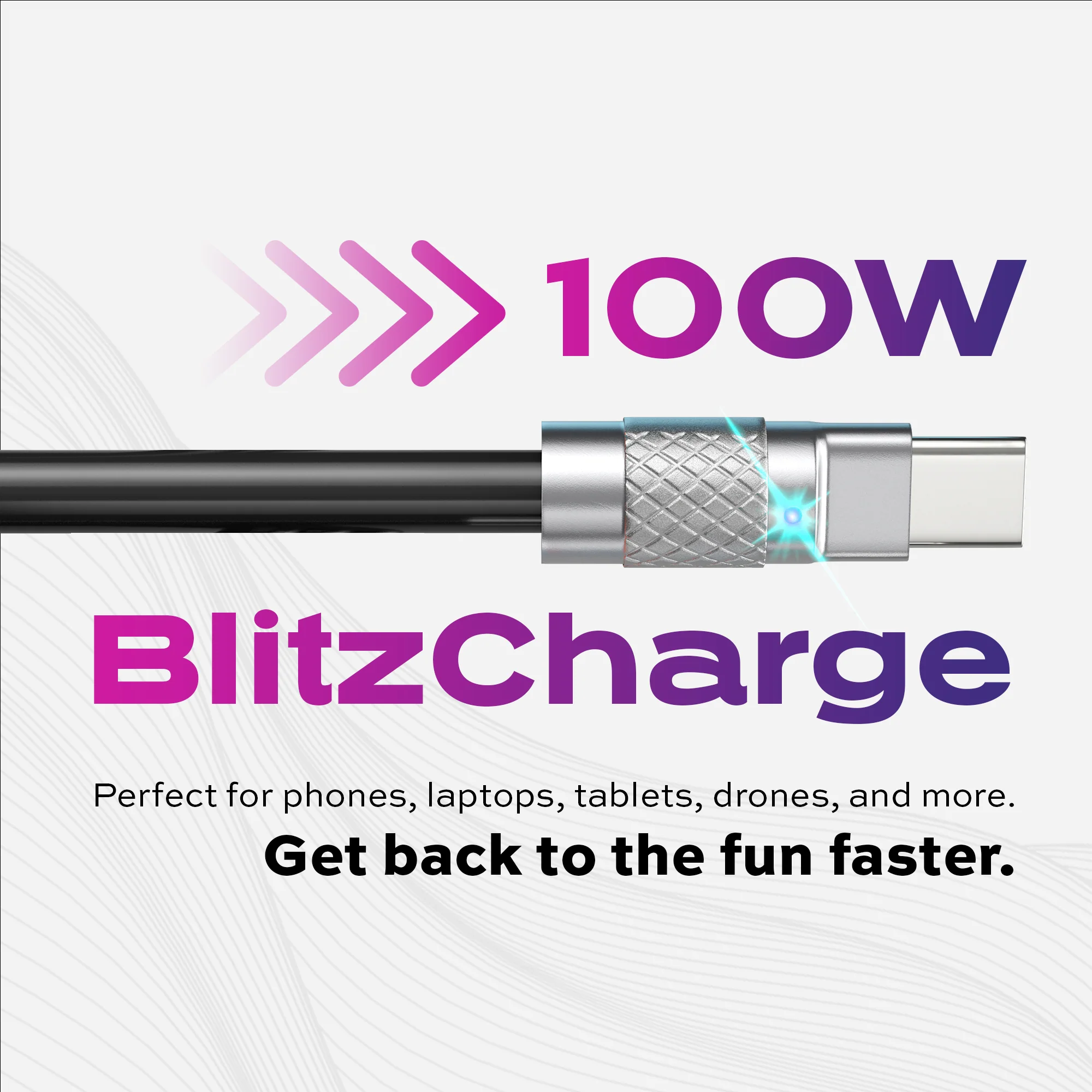 TsumoCharge® | 100W Silicone Charging Cable | USB-C | Black - Image 4