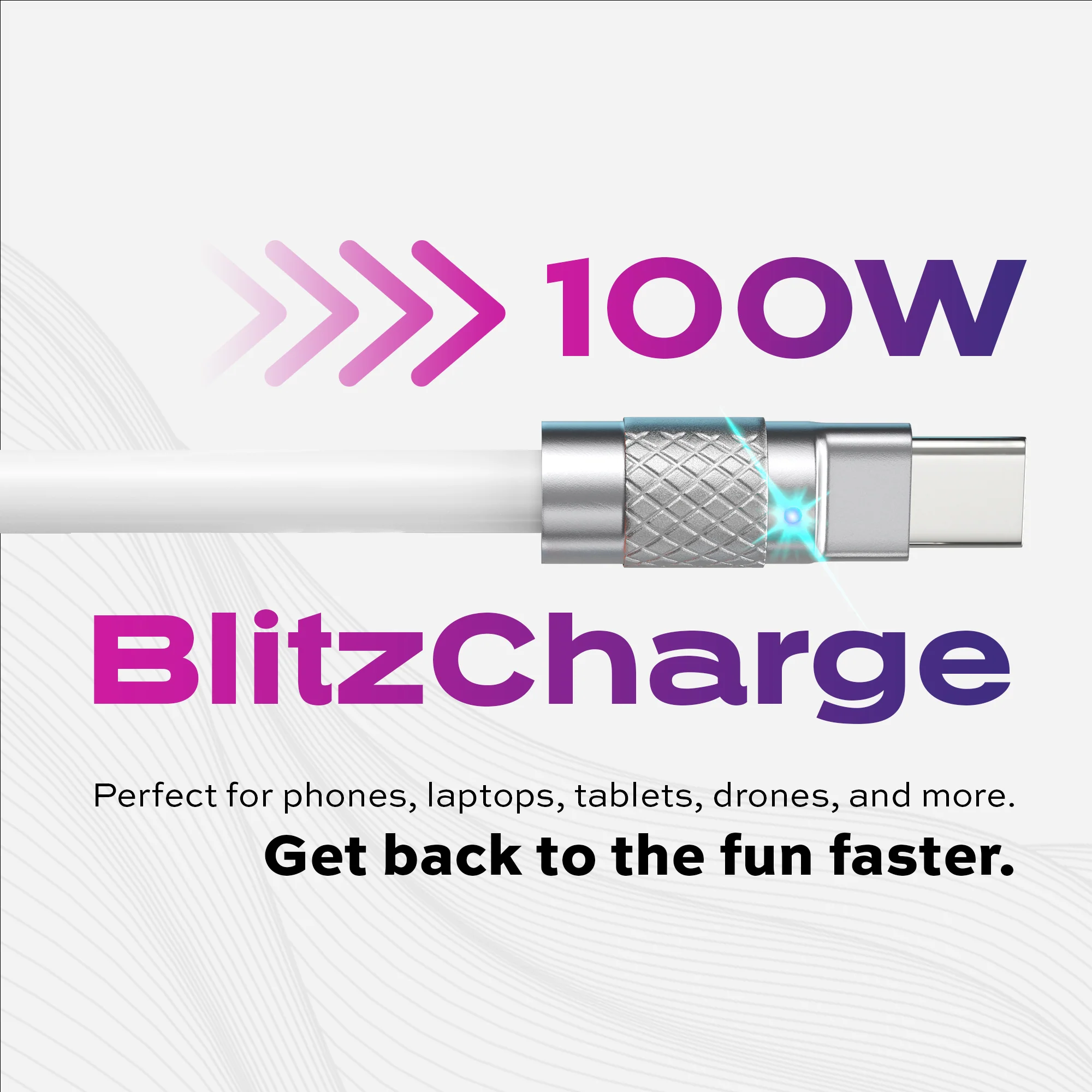 TsumoCharge® | 100W Silicone Charging Cable | White - Image 4