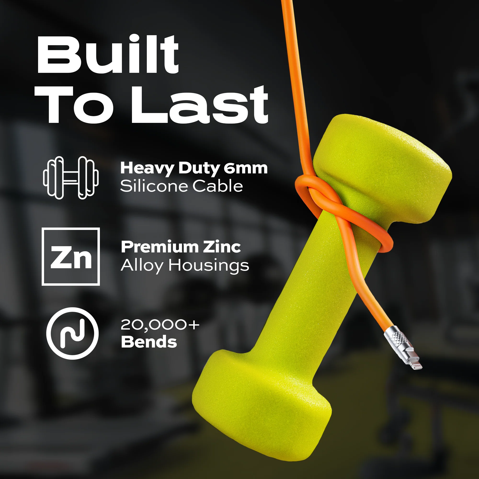 TsumoCharge® | 100W Silicone Charging Cable | Orange - Image 6